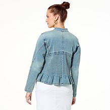 "As Is" C Wonder by Christian Siriano Pleated Denim Jacket