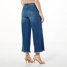 "As Is" C Wonder by Christian Siriano Stretch Denim Raw Edge Wide L...