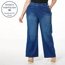 "As Is" C Wonder by Christian Siriano Wonder Stretch Denim Wide Leg...