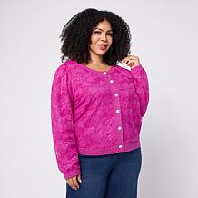 "As Is" C. Wonder Long Sleeve Floral Sequin Cardigan