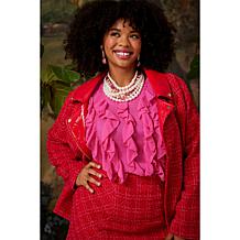 "As Is" C Wonder Luxury Yarn Ruffle Top