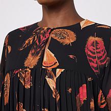 "As Is" C. Wonder Pleated Chiffon Top with Keyhole