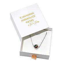 "As Is" Canadian Ammolite Gems Round Ammolite Station Bolo Bracelet