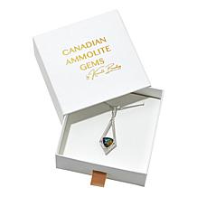 "As Is" Canadian Ammolite Gems Trilliant-Cut Ammolite Pendant w Chain