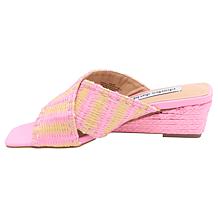 "As Is" Charles by Charles David Nelios Open-Toe Woven Raffia Wedge...