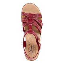 "As Is" Clarks Collection Emily 2 Rose Strappy Leather Sandals