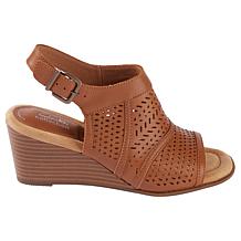 "As Is" Clarks Collection Emmalae Hope Leather Wedge Sandal
