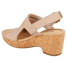 "As Is" Clarks Collection Giselle Rose Nubuck Wedge Sandal