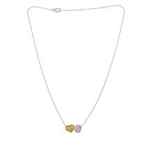 "As Is" Colleen Lopez 1/2ct Color & White Diamond Toi et Moi Necklace