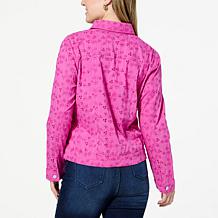 "As Is" Colleen Lopez Cotton Eyelet Jacket