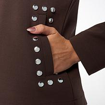 "As Is" Colleen Lopez Crepe Knit Jacket with Stud Detail