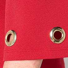 "As Is" Colleen Lopez Crepe Knit Top with Grommets