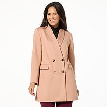 "As Is" Colleen Lopez Double Breasted Ponte Knit Blazer