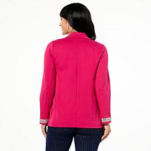 "As Is" Colleen Lopez Knit Blazer with Jeweled Sleeve