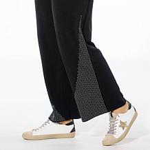 "As Is" Colleen Lopez Knit Pull-On Wide Leg Pant w/ Rhinestone Embe...