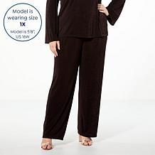 "As Is" Colleen Lopez Metallic Knit Pull-On Pant