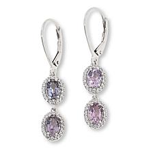 "As Is" Colleen Lopez Orchid Spinel and White Zircon Drop Earrings