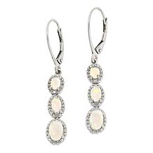 "As Is" Colleen Lopez Sterling Silver 3-Stone Leverback Drop Earrings