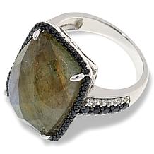 "As Is" Colleen Lopez Sterling Silvr Labradorite, Spinel & Zircon Ring