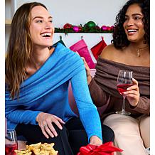 "As Is" Colleen Lopez Super Soft Convertible Shimmer Sweater