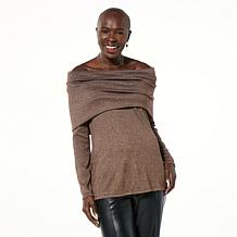 "As Is" Colleen Lopez Super Soft Convertible Shimmer Sweater