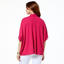 "As Is" Colleen Lopez Textured Knit Dolman Sleeve Bubble Hem Top