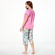 "As Is" Comfort Code 2-piece Soft & Light Top and Capri Pant Sleep Set