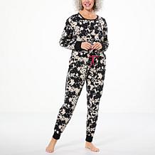 "As Is" Comfort Code Ribbed Detail Waffle Knit Jogger PJ Set