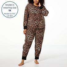 "As Is" Comfort Code Ribbed Detail Waffle Knit Jogger PJ Set