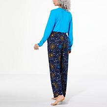 "As Is" Comfort Code Soft Ribbed Knit Contrast Stitch PJ Set