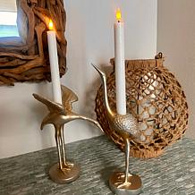 "As Is" Concierge Collection Crane Flameless Candles - Set of 2