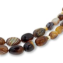 "As Is" Connie Craig Carroll Jewelry Jordan Agate Bead Double-Layer...
