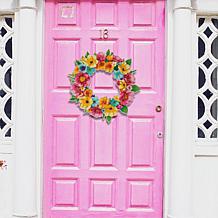 "As Is" Craft Buddy Crystal Art 14.5" Spring Wreath Kit