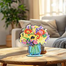 "As Is" Craft Buddy Crystal Art Wooden Floral Vase Decoration