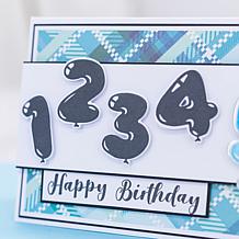 "As Is" Crafter's Companion Balloon Numbers Stamp and Die Set