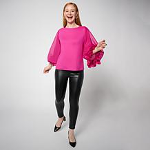 "As Is" CS Knit Top Mixed Media Sleeve
