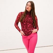 "As Is" DG2 by Diane Gilman 2-pack Print/Solid Mesh Top