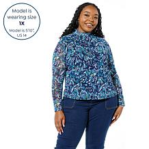 "As Is" DG2 by Diane Gilman 2-pack Print/Solid Mesh Top