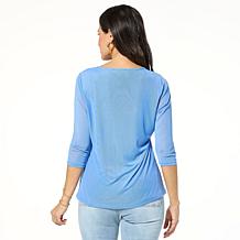 "As Is" DG2 by Diane Gilman 2-pack Print/Solid Mesh Top