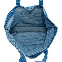 "As Is" DG2 by Diane Gilman Americana Flag Denim Tote Bag