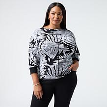 "As Is" DG2 by Diane Gilman Boatneck Jacquard Sweater