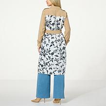 "As Is" DG2 by Diane Gilman Butter Twill Printed Back Trench Coat