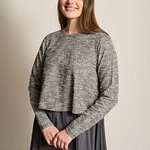 "As Is" DG2 by Diane Gilman Combo Textured Tweed & Jersey Knit Dram...