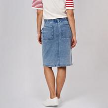 "As Is" DG2 by Diane Gilman Denim Pull-On Sport Luxe Skirt