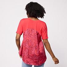 "As Is" DG2 by Diane Gilman Everyday Jersey Contrast Back Printed Tee