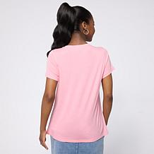 "As Is" DG2 by Diane Gilman Everyday Jersey Crewneck Embellished Tee