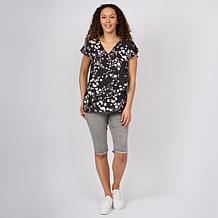 "As Is" DG2 by Diane Gilman Everyday Jersey Flutter Sleeve Asymmetr...