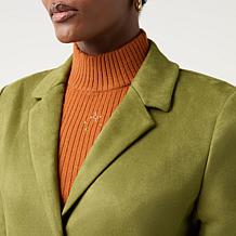 "As Is" DG2 by Diane Gilman Faux Suede Duster Coat