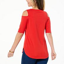 "As Is" DG2 by Diane Gilman From the Vault Cold-Shoulder Swing Top