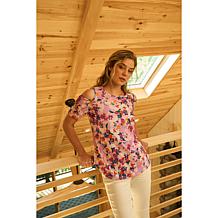 "As Is" DG2 by Diane Gilman From the Vault Cold-Shoulder Swing Top